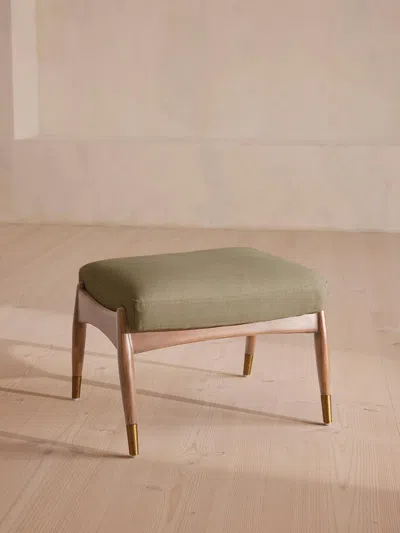 Soho Home Theodore Oak Footstool In Green