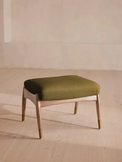 Soho Home Theodore Oak Footstool In Green