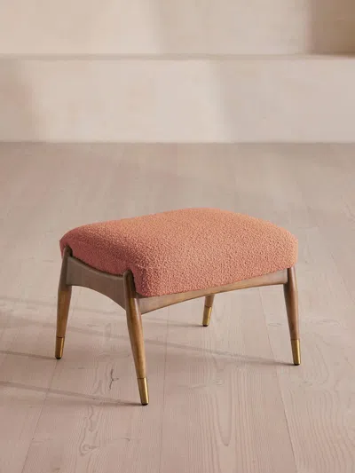 Soho Home Theodore Oak Footstool In Pink