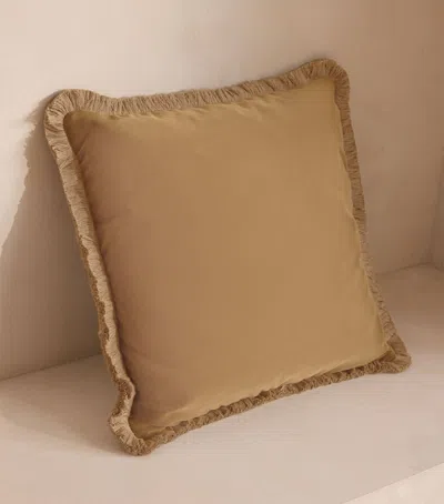 Soho Home Velvet Margeaux Cushion In Brown