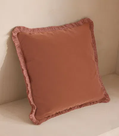 Soho Home Velvet Margeaux Cushion In Brown