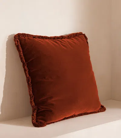 Soho Home Velvet Margeaux Cushion In Red