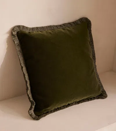 Soho Home Velvet Margeaux Cushion In Green