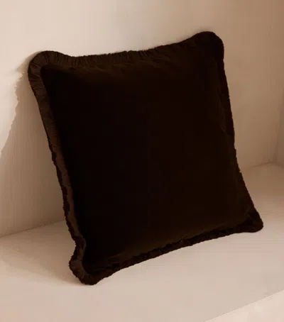 Soho Home Velvet Margeaux Cushion In Brown