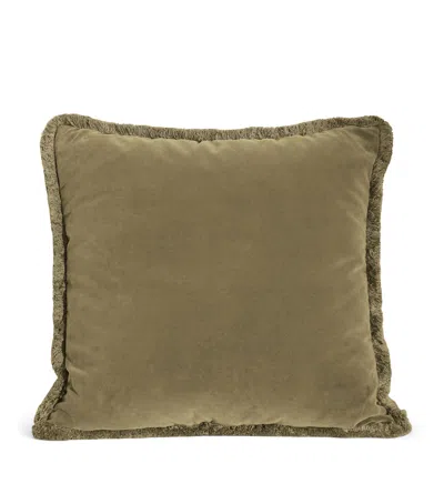 Soho Home Velvet Margeaux Cushion In Green