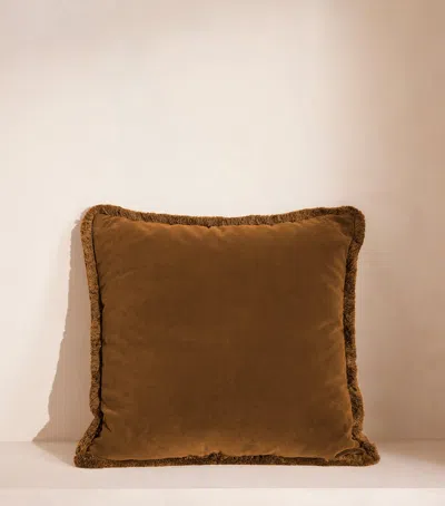 Soho Home Velvet Margeaux Cushion In Brown