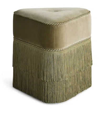 Soho Home Velvet Marta Footstool In Green