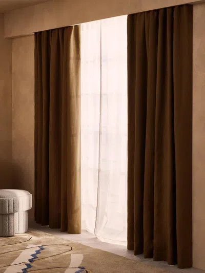 Soho Home Vinnie Linen Curtains In Brown
