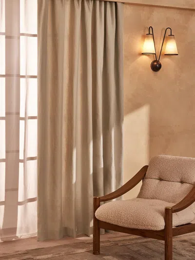 Soho Home Vinnie Linen Curtains In Brown
