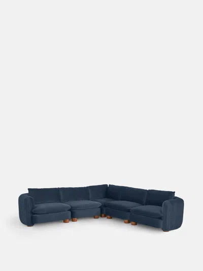 Soho Home Vivienne Sectional Sofa In Grey Blue