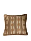 Soho Home Watkins Striped Fringed Cushion In Brown