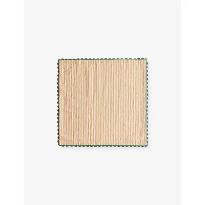 Soho Home Yellow Blythe Striped Linen And Cotton Napkins Set Of Four