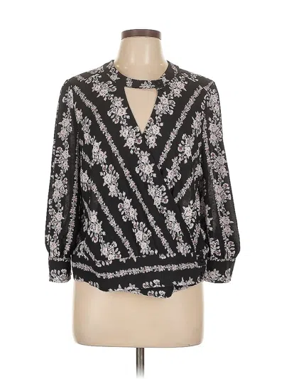 Pre-owned Soho Jeans New York & Company 3/4 Sleeve Blouse In Black