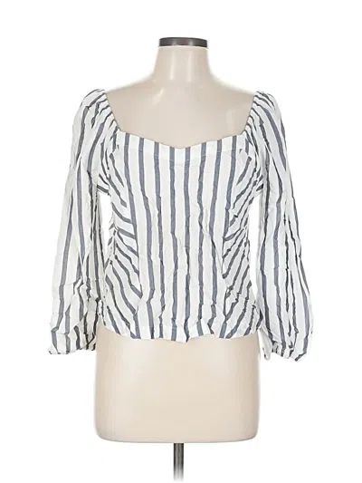 Pre-owned Soho Jeans New York & Company 3/4 Sleeve Blouse In White