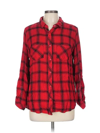 Pre-owned Soho Jeans New York & Company Long Sleeve Button Down Shirt In Red