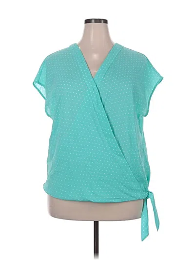 Pre-owned Soho Jeans New York & Company Short Sleeve Blouse In Blue