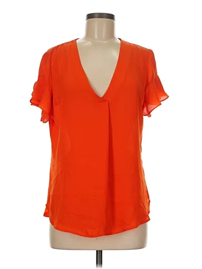Pre-owned Soho Jeans New York & Company Short Sleeve Blouse In Orange