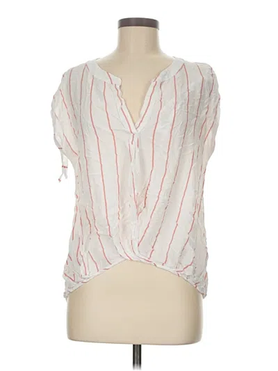 Pre-owned Soho Jeans New York & Company Short Sleeve Blouse In White