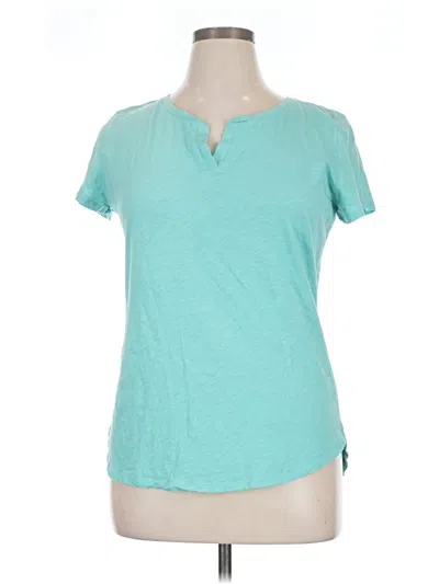 Pre-owned Soho Short Sleeve Henley Shirt In Teal