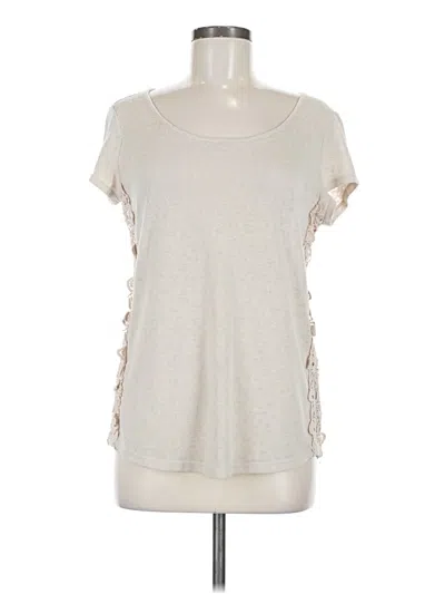 Pre-owned Soho Short Sleeve Top Ivory Scoop Neck Tops
