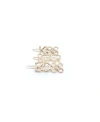Soho Style Women's Branch Slogan Barrette Set, Pack Of 3 In Gold