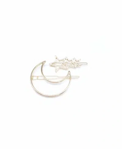 Soho Style Women's Crescent Moon And Stars Hair Clip Set, Pack Of 2 In Open Miscellaneous