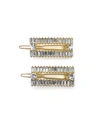Soho Style Women's Emerald Cut Rhinestones Barrette, Pack Of 2 In Gold