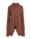 Soho-t Woman Turtleneck Tan Size M Polyester, Viscose, Elastane In Brown