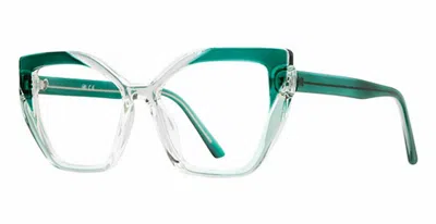 Soho Women's Cat-eye Glasses In Green/crystal