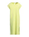 Soho-t Woman Midi Dress Acid Green Size S Cotton, Elastane