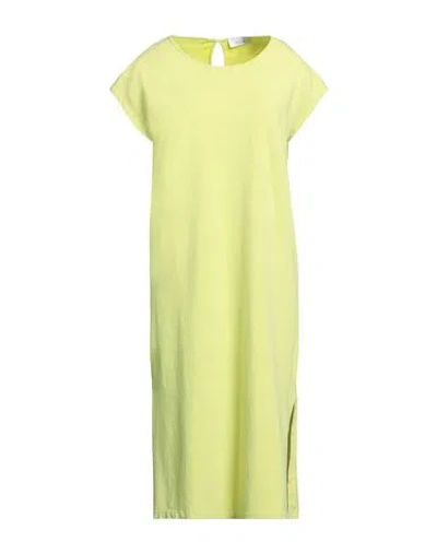 Soho-t Woman Midi Dress Acid Green Size S Cotton, Elastane