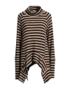 Soho-t Woman Turtleneck Camel Size M Polyester, Viscose, Elastane In Beige