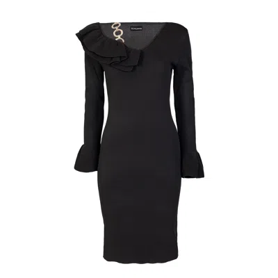 Sohuman Women's Black Maeui Midi Dress In Pattern