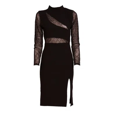 Sohuman Women's Black Poline Mini Dress