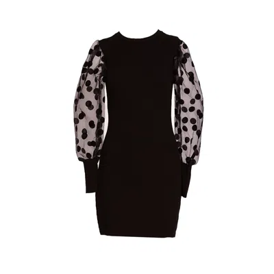 Sohuman Women's Black Sued Mini Dress