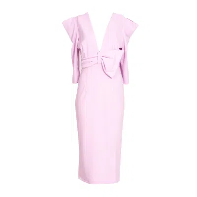 Sohuman Women's Blue Demmi Midi Dress In Pink
