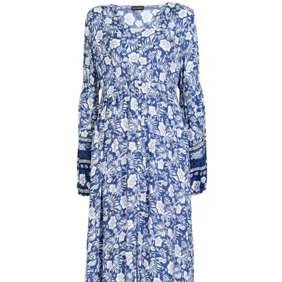 Sohuman Women's Blue Smun Maxi Dress In Purple