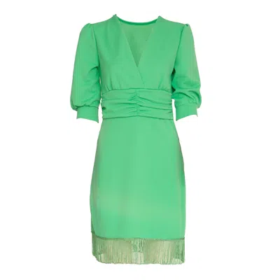 Sohuman Women's Green Escu Mini Dress