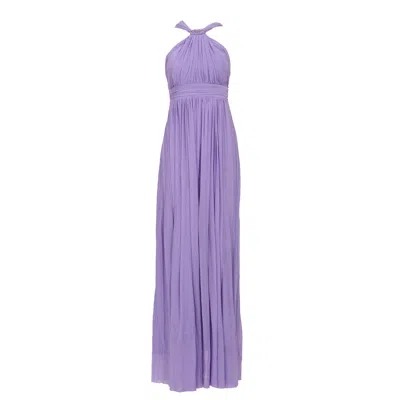 Sohuman Women's Green Pluis Maxi Dress In Purple