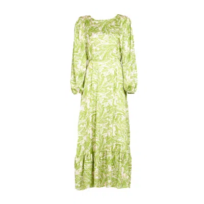 Sohuman Women's Green Row Midi Dress