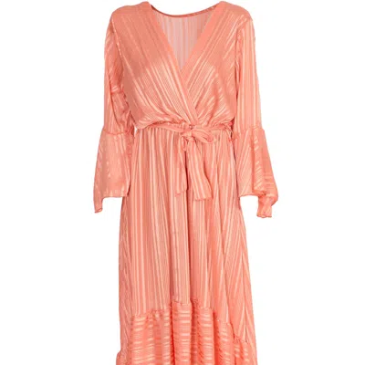 Sohuman Women's Orange Seasc Midi Dress