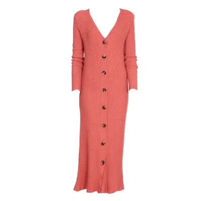 Sohuman Women's Pink Made Midi Dress