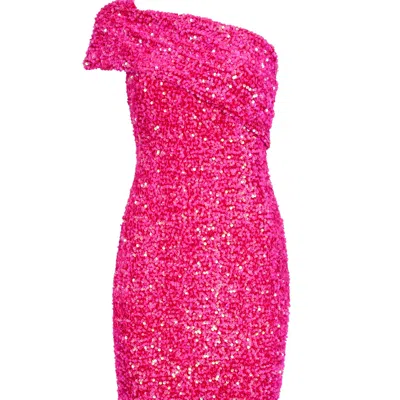 Sohuman Women's Pink Maue Midi Dress