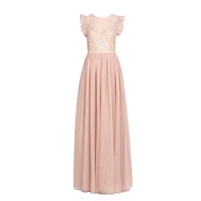 Sohuman Women's Pink Shei Midi Dress