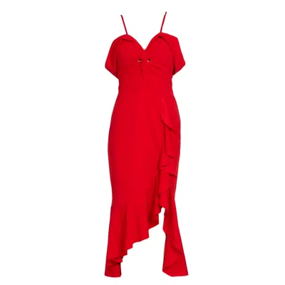 Sohuman Women's Red Sisan Midi Dress