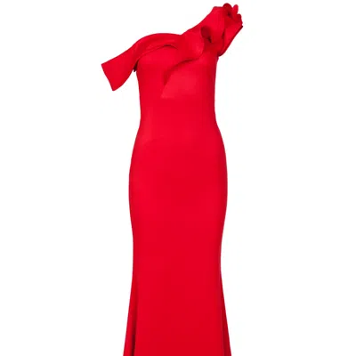 Sohuman Women's Red Tapo Maxi Dress