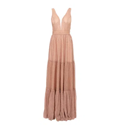 Sohuman Women's Rose Gold Riber Maxi Dress In Brown