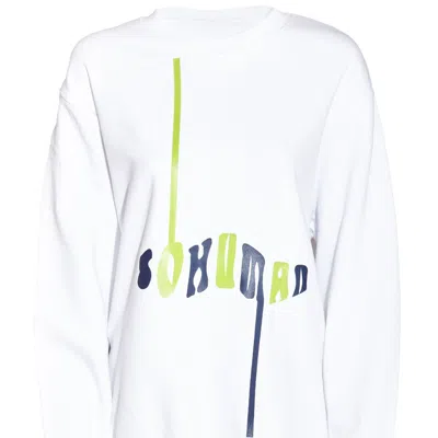 Sohuman Women's White Damu Unisex Sweatshirt In Purple