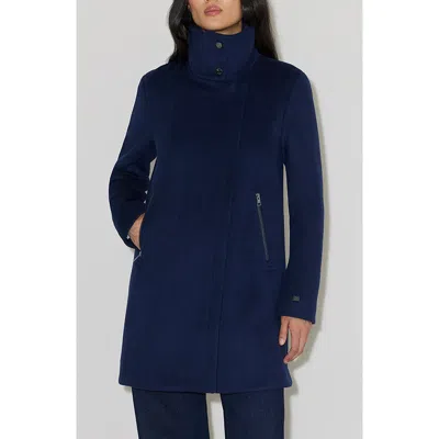Soia & Kyo Abbi Down & Feather Fill Jacket With Detachable Bib In Blue