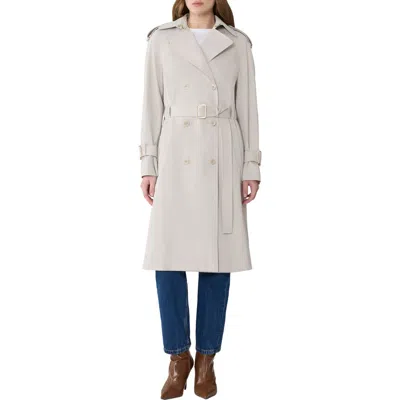 Soia & Kyo Becky Double Breasted Trench Coat In Neutral